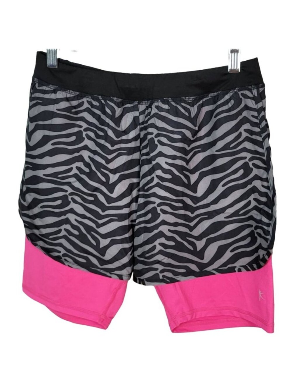 Danskin Now Girls Athletic Shorts Gray Pink Size 14 XL Animal Print Bike Liner